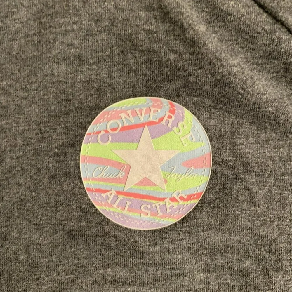 Converse Girls Long Sleeve Crew Neck Shirt in gray and pink - S